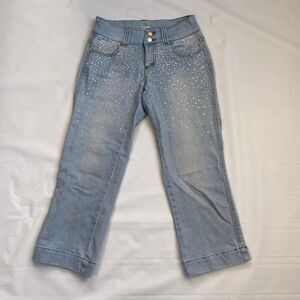 Cache Capri Studded Cropped Jeans Size 4